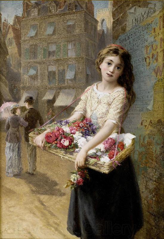 Augustus Earle A street flower seller Norge oil painting art